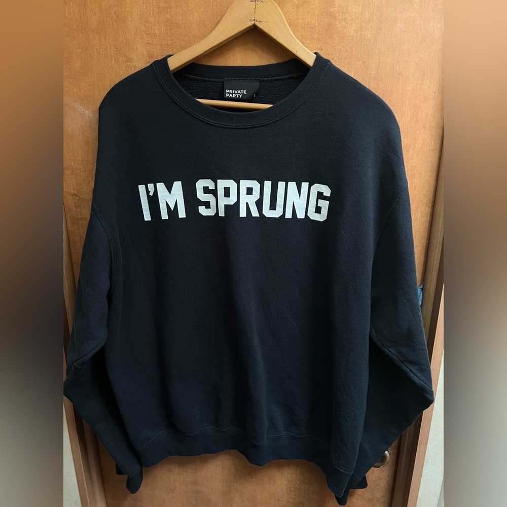 Y2K T Pain I'm Sprung Private Party Size Large Black Sweatshirt Vintage Pullover